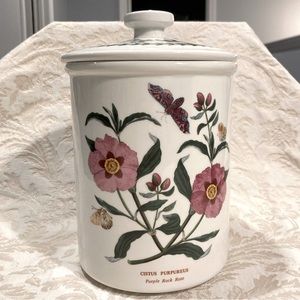 Portmeirion Botanic Garden Kitchen Cookie Jar with Cover 8.5” H x 5.5” W